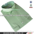 2016 men's green linen shirt with two chest pocket